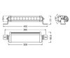 Esquema de las Dimensiones de la barra de led Osram LEDriving® LIGHTBAR FX250-SP