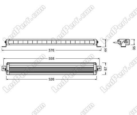 Esquema de las Dimensiones de la barra de led Osram LEDriving® LIGHTBAR VX500-SP
