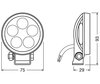 Esquema de las Dimensiones faros de trabajo de led Osram LEDriving® ROUND VX70-SP