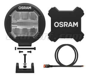 Luz adicional de led Osram LEDriving® ROUND MX180-CB con sus accesorios de montaje