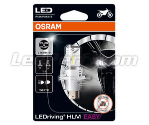Empaque vista frontal de las bombillas de moto H4 LED Osram Easy