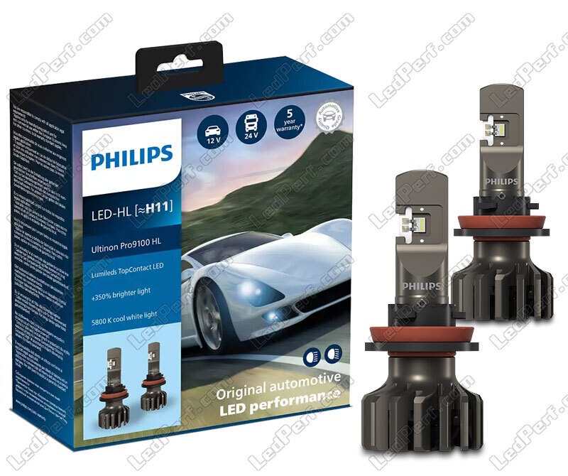 Kit de lámparas de led H11 PHILIPS Ultinon Pro9100 5800K +350%