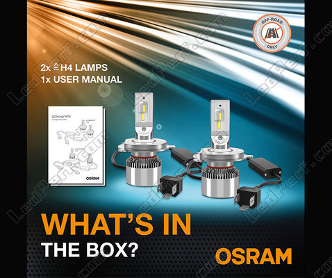 Contenido del Kit LED H4 Osram LEDriving® XTR lámparas y manual