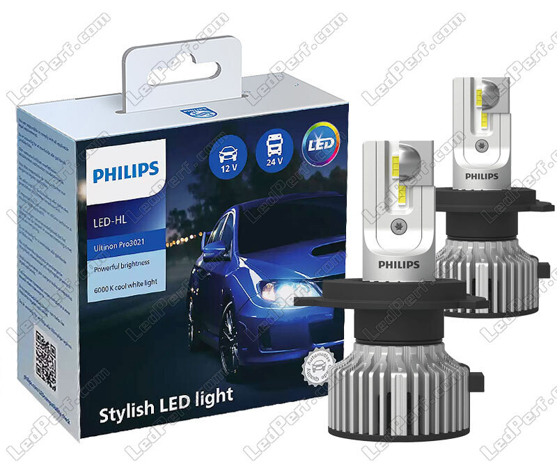 2x lámparas de led H4 PHILIPS Ultinon Pro3021 6000K