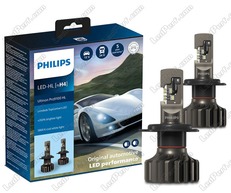 Kit de lámparas de led H4 PHILIPS Ultinon Pro9100 5800K +350%