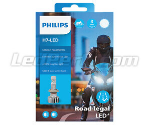 Empaque de la bombilla de moto H7 LED Philips ULTINON Pro6000 homologada - 11972U6000X1