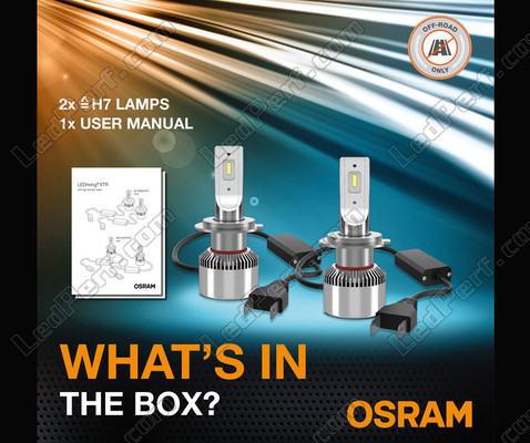 Contenido del Kit LED H7 Osram LEDriving® XTR lámparas y manual