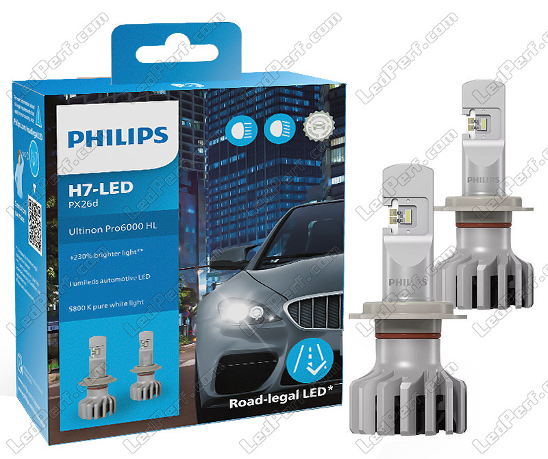 Bombillas H7 LED Philips Ultinon Pro6000 +230% Homologadas en España