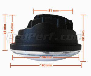 Óptica moto Full LED cromada para faro redondo 5,75 pulgadas - Tipo 1 Spot