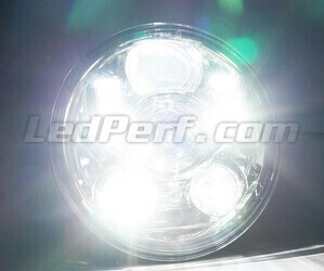 Óptica moto Full LED cromada para faro redondo 5,75 pulgadas - Tipo 1 Spot