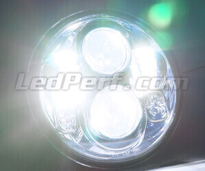 Óptica moto Full LED cromada para faro redondo 5,75 pulgadas - Tipo 2 Spot
