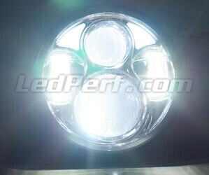 Óptica moto Full LED cromada para faro redondo 5,75 pulgadas - Tipo 3 Spot