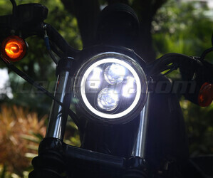 Óptica moto Full LED cromada para faro redondo 5.75 pulgadas - Tipo 4