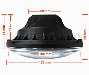 Óptica moto Full LED negra para faro redondo 7 pulgadas - Tipo 3 Spot