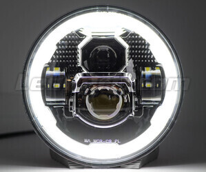 Óptica moto Full LED negra para faro redondo 7 pulgadas - Tipo 6
