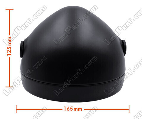 Faro redondo de moto negro satinado para óptica Full LED de 5.75''