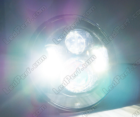 Óptica moto Full LED cromada para faro redondo 7 pulgadas - Tipo 3 Spot