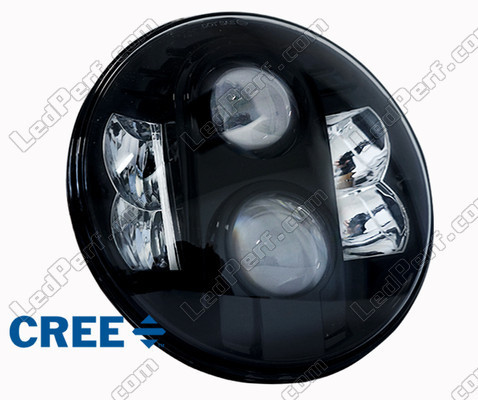 Óptica moto Full LED negra para faro redondo 7 pulgadas - Tipo 1