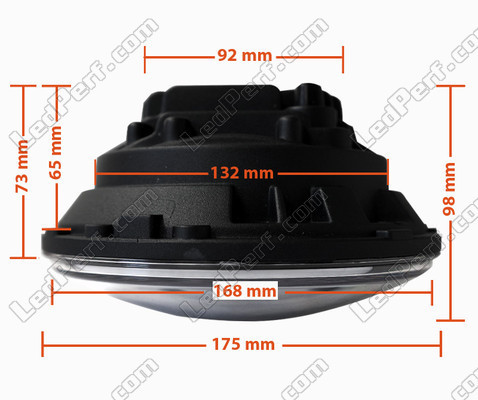 Óptica moto Full LED negra para faro redondo 7 pulgadas - Tipo 2 Spot