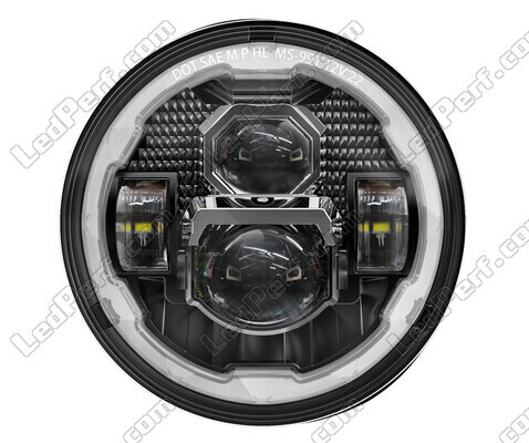 Óptica moto Full LED negra para faro redondo 7 pulgadas - Tipo 4