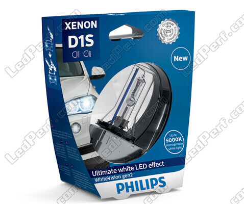 Lámpara Xenón D1S Philips WhiteVision Gen2 +120 % 5000K - 85415WHV2S1