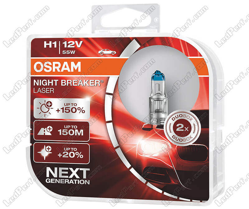 Pack de 2 lámparas H1 Osram Night Breaker Laser +150%