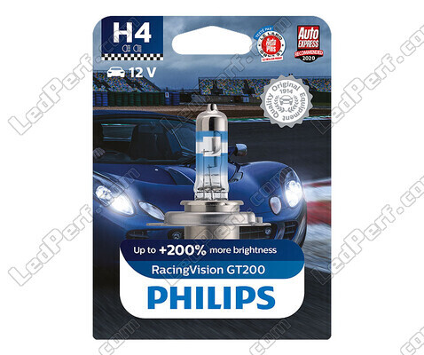 1x lámpara H4 Philips RacingVision GT200 60/55W +200 % - 12342RGTB1