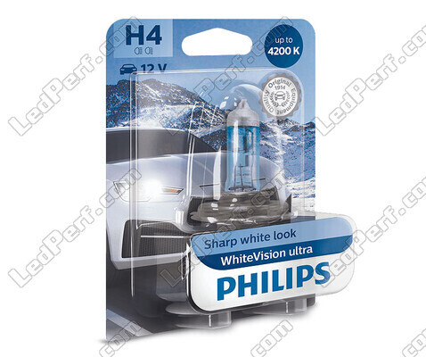 1x lámpara H4 Philips WhiteVision ULTRA +60 % 60/55W - 12342WVUB1
