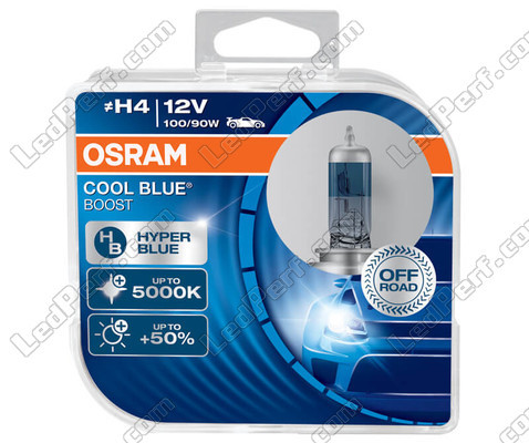 Bombillas H4 Osram Cool Blue Boost 5000K efecto xenón ref : 62210CBB-HCB en un envase de 2 bombillas