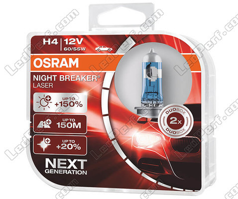 Pack de 2 bombillas H4 Osram Night Breaker Laser +150% - 64193NL-HCB