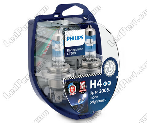 Paquete de 2 lámparas H4 Philips RacingVision GT200 60/55W +200 % - 12342RGTS2