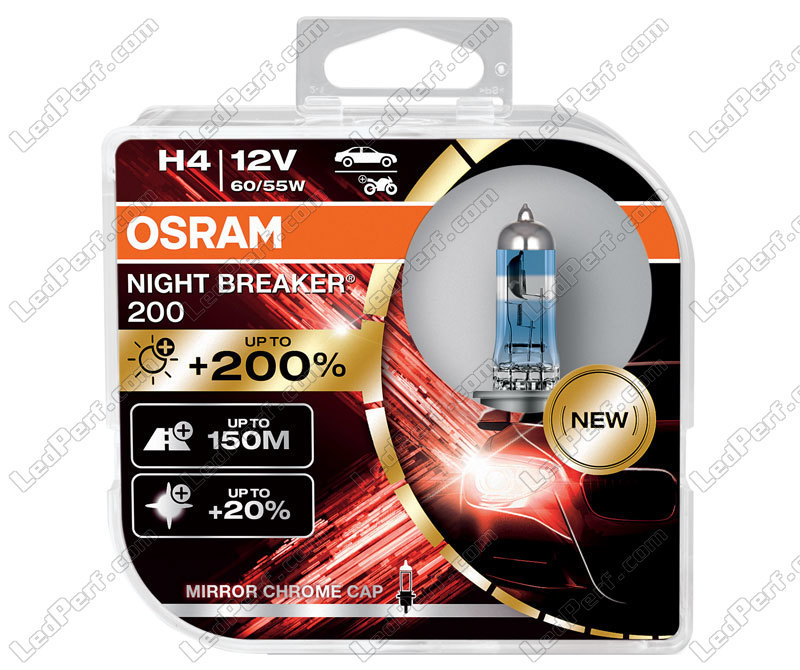 2 lámparas H4 OSRAM Night Breaker® 200 - 64193NB200-HCB