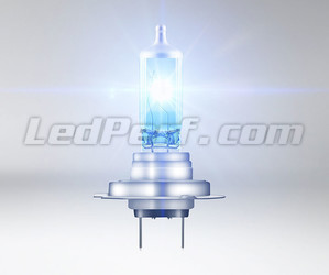 Bombilla halógena H7 Osram Cool Blue Intense NEXT GEN que produce iluminación con efecto LED