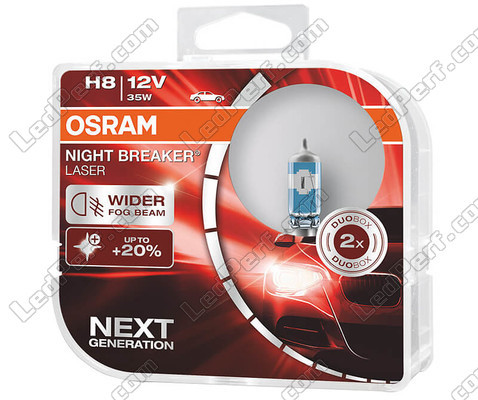 Pack de 2 bombillas H8 Osram Night Breaker Laser +150% - 64212NL-HCB