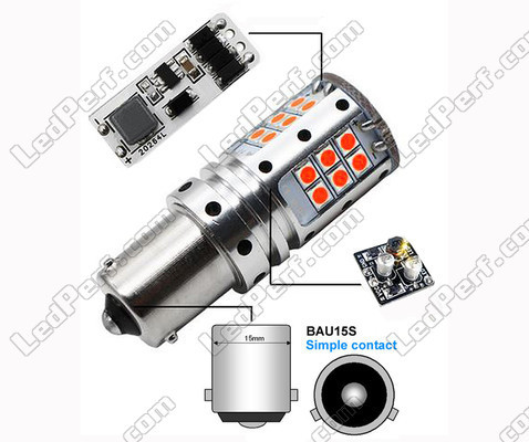 Bombilla LED PY21W sin error ODB LEDs R5W P21W P21 5W PY21W LEDs Naranjas Casquillo BAU15S BA15S