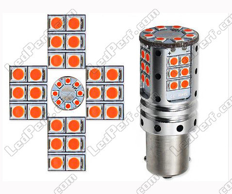 Bombilla P21W LED Alta Potencia Naranja LEDs R5W PY21W P21 5W BA15S LEDs Naranjas Casquillo P21W BAU15S