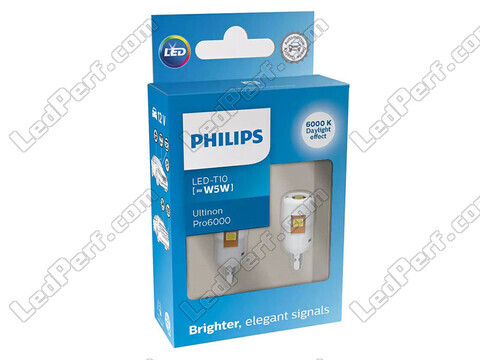 2x bombillas de LED Philips W5W Ultinon PRO6000 - 12V - Blanco 6000K - 11961CU60X2