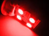 LED T10 W5W Rotación con iluminación lateral Rojo