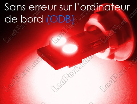 bombilla led T10 W5W Sin error Odb - Antierror odb - Quad Rojo