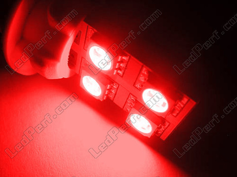 LED T10 W5W Rotación con iluminación lateral Rojo