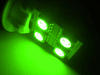 LED T10 W5W Rotación con iluminación lateral verde
