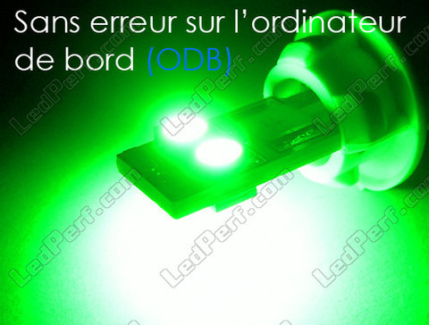 bombilla led T10 W5W Sin error Odb - Antierror odb - Quad Verde