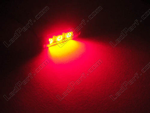 LED tipo festoon Plafón, Maletero, guantera, placa de matrícula rojo 39 mm - C5W