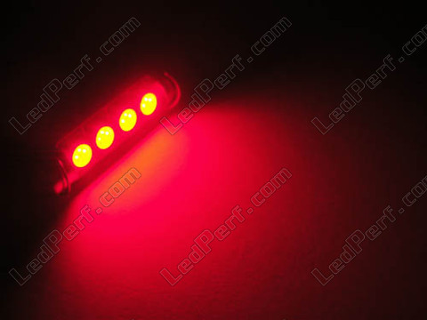 LED tipo festoon Plafón, Maletero, guantera, placa de matrícula rojo 42 mm - C10W