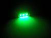 LED tipo festoon Plafón, Maletero, guantera, placa de matrícula verde 37mm - C5W