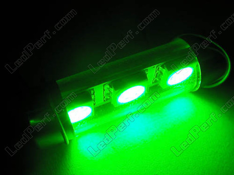 LED tipo festoon Plafón, Maletero, guantera, placa de matrícula verde 37mm - C5W