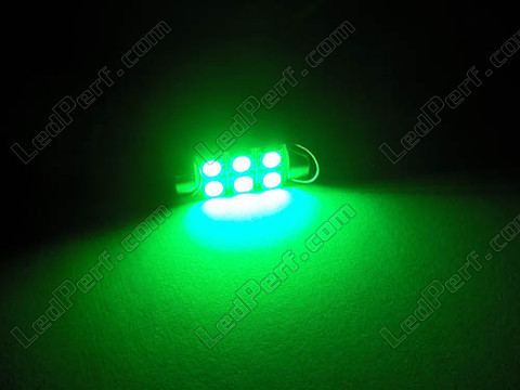 LED tipo festoon Plafón, Maletero, guantera, placa de matrícula verde 39 mm - C5W