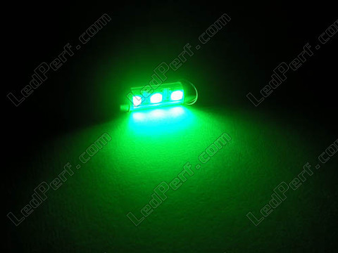 LED tipo festoon Plafón, Maletero, guantera, placa de matrícula verde 39mm - C7W