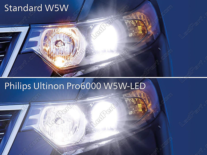 Philips 11961HU60X2 - Pareja de bombillas led homologadas T10 12V Ultinon  Pro6000 W5W-LED
