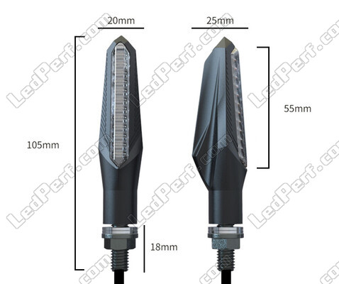 Dimensiones de los intermitentes LED dinámicos 3 en 1 para BMW Motorrad R 1200 R (2006 - 2010)